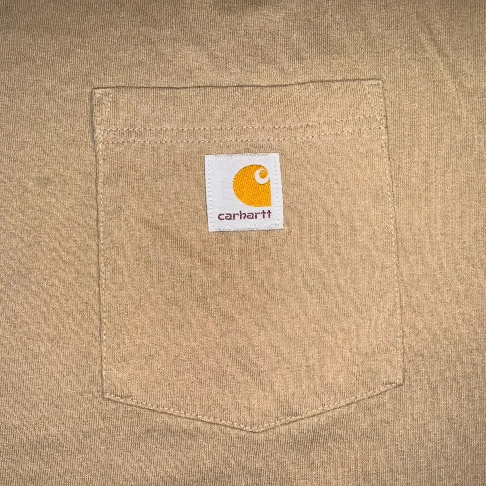 Carhartt Shirt Mens XXL Brown Pocket Tee Cotton Work‎ Wear Outdoors Adult - Picture 5 of 5